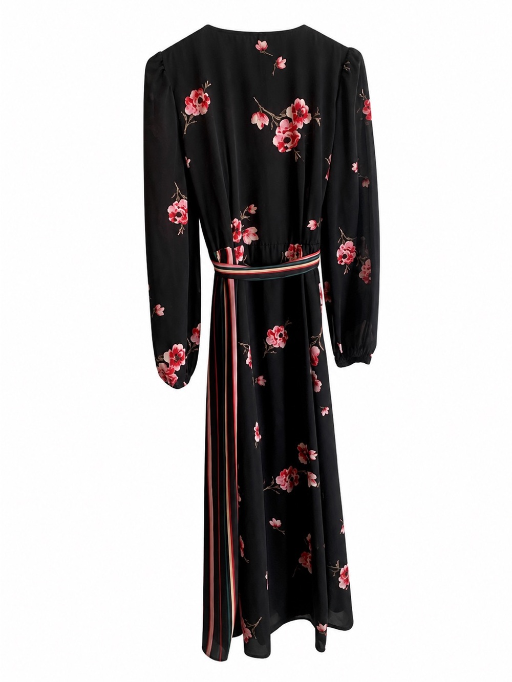 NWT Highline Collective Black Floral Wrap Maxi Dress Small MSRP $129 - Picture 3 of 6